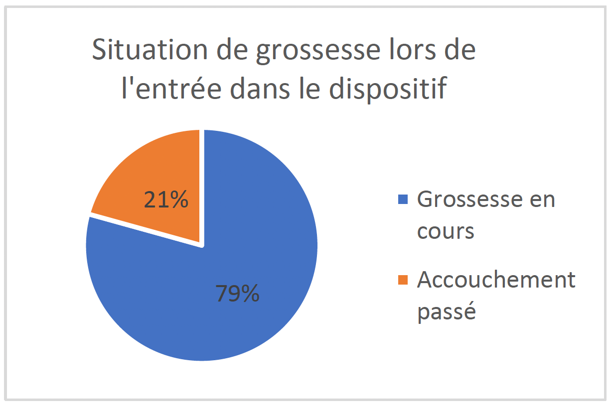 Situation de grossesse lors de l'entrée dans le dispositif